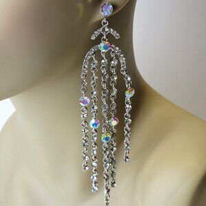 Chandelier Crystal Earrings Aurora Borealis Crystal Earrings Bridal Earrings